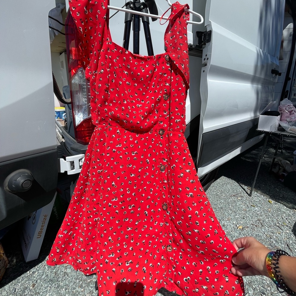 Red mini sun dress